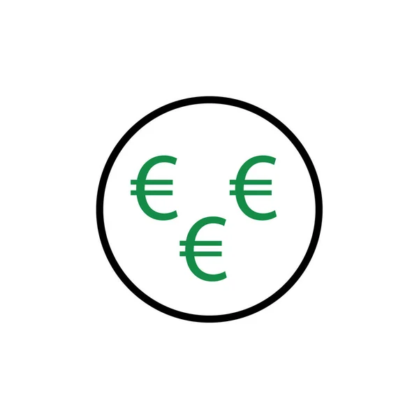 Euro Moneda Icono Vector Ilustración — Archivo Imágenes Vectoriales