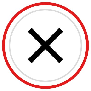 Beyaz arkaplandaki vektör simgesini iptal et. 