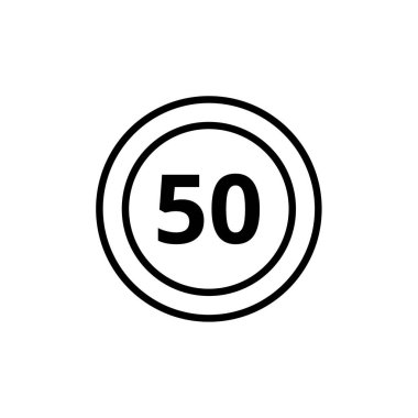 50 numara logo şablonu, vektör illüstrasyonu 