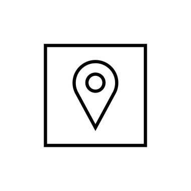 Navigasyon iğne işareti basit simge, vektör illüstrasyonu     