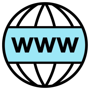 İnternet www Web çevrimiçi simge tasarım vektörü        