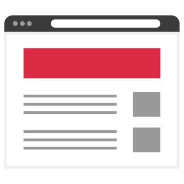 Tarayıcı. Web simgesi basit illüstrasyon