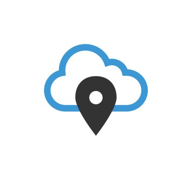 Navigasyon iğne işareti basit simge, vektör illüstrasyonu     