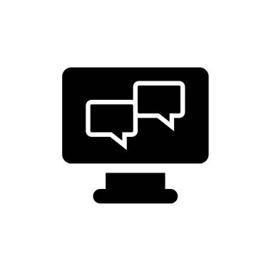 Sohbet simgesi vektörü beyaz arkaplanda izole edildi, Metin Mesajlaşma işareti 