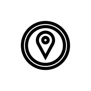 Navigasyon iğne işareti basit simge, vektör illüstrasyonu     