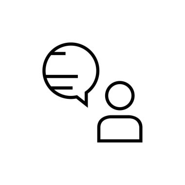 Sohbet simgesi vektörü beyaz arkaplanda izole edildi, Metin Mesajlaşma işareti 