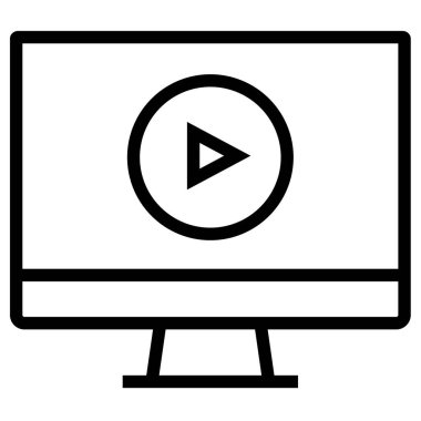 Video oynatıcı ikon vektör illüstrasyonu 