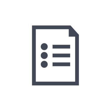 Beyaz arkaplanda izole edilmiş belge simgesi vektörü