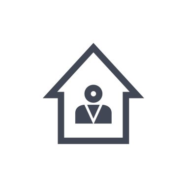 ev simgesi vektörü web ve mobil uygulama tasarımınız için beyaz arkaplanda izole edildi, erkek logosu konsepti