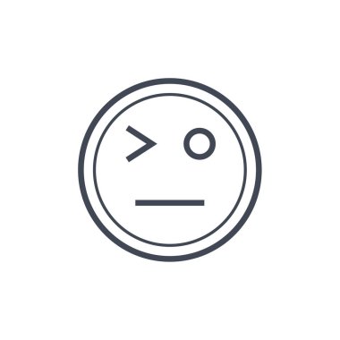 İfade simgesi, yüz ifadesi, duygu sembolü, vektör illüstrasyonu