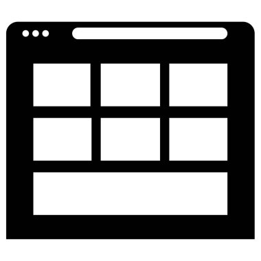 Web tarayıcı geniş çerçeve simgesinin vektör illüstrasyonu