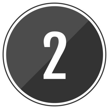 iki numaralı simge vektör illüstrasyonu 