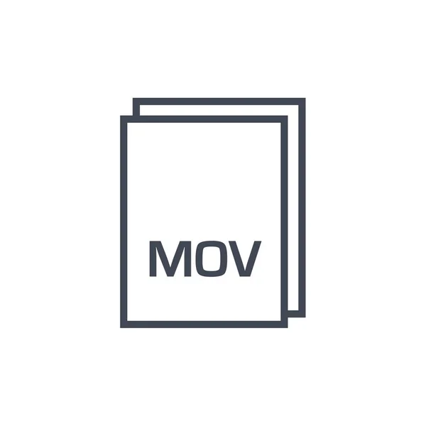 Vector Illustration Mov Data File Icon — Stock Vector