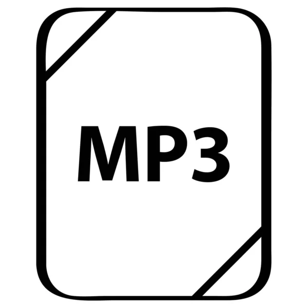 Mp3 Formato Arquivo Ícone Vetor Ilustração — Vetor de Stock
