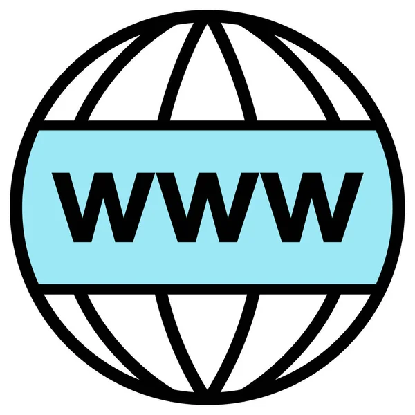 Internet Www Web Icône Ligne Design Vecteur — Image vectorielle