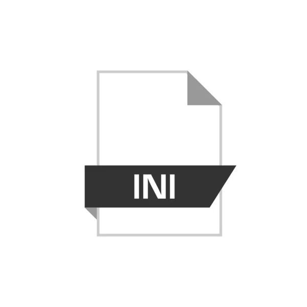 Ini File Document Extension Icon Vector Illustration — 스톡 벡터