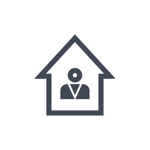 あなたのウェブとモバイルアプリのデザインのための白い背景に隔離された家のアイコンベクトル 男のロゴコンセプト — ストックベクタ