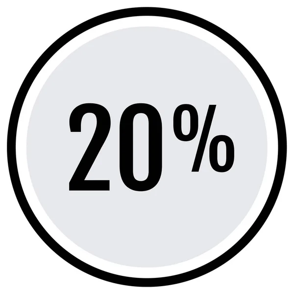 Процент Скидки Значок Кнопки Векторная Иллюстрация — стоковый вектор