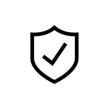 kalkan vektörü ince çizgi simgesi 