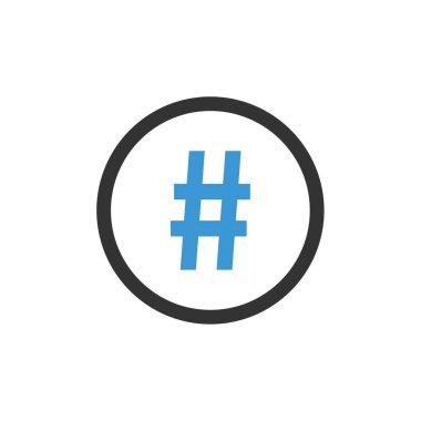 hashtag simgesi vektörü web ve mobil uygulama tasarımınız için beyaz arkaplanda izole edildi, logo konsepti