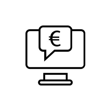 Avro para birimi ikonu vektör illüstrasyonu 