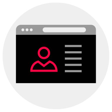 Web tarayıcı geniş çerçeve simgesinin vektör illüstrasyonu