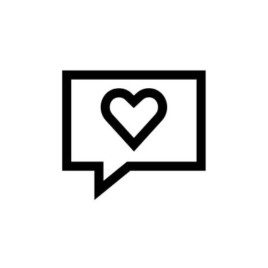 Valentine İleti ikonu vektör illüstrasyonu