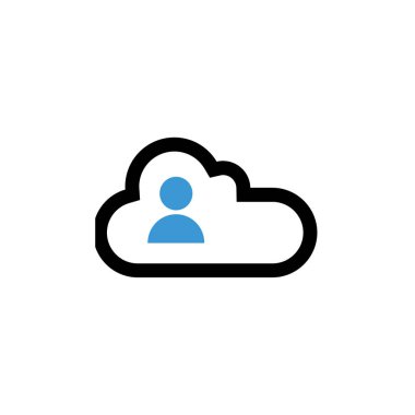 bulut veri simgesi basit vektör illüstrasyonu