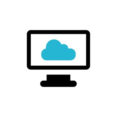 Bulut hesaplama simgesi vektör illüstrasyonu