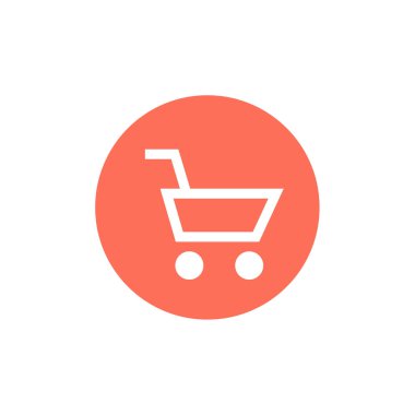 Alışveriş arabası simgesi, vektör illüstrasyonu