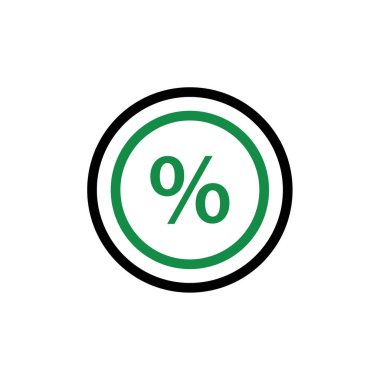 Yüzde simgesi simgesi, vektör çizim 