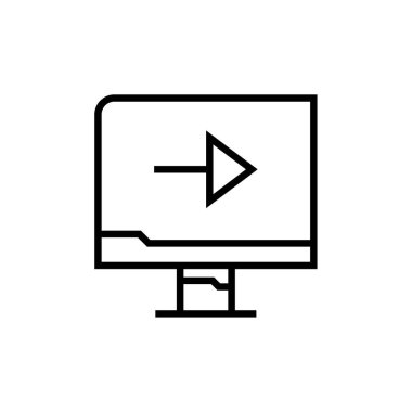 bilgisayar monitörü ikon vektör illüstrasyonu