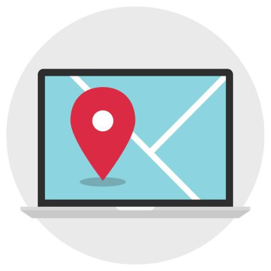 Navigasyon iğne işareti basit simge, vektör illüstrasyonu