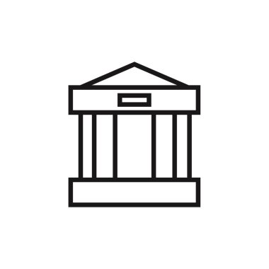 Banka binası ikonu. beyaz üzerinde izole edilmiş web tasarımı için özet oluşturma vektör simgesi 