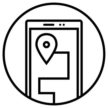 Navigasyon iğne işareti basit simge, vektör illüstrasyonu