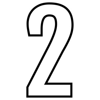 iki numaralı simge vektör illüstrasyonu 