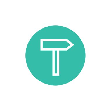 Basit yol işareti simgesi. vektör illüstrasyonu 