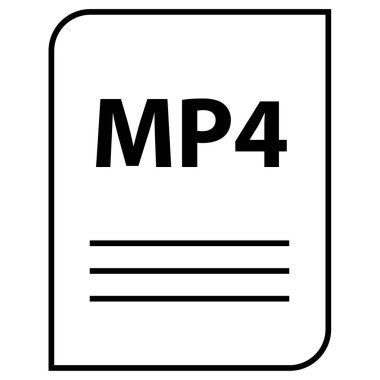mp4 dosya biçimi simgesi, vektör illüstrasyonu basit tasarım