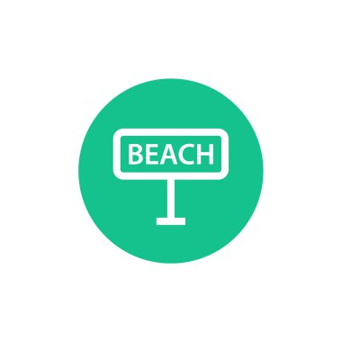 Plajın ikonu. düz tasarım biçimi 