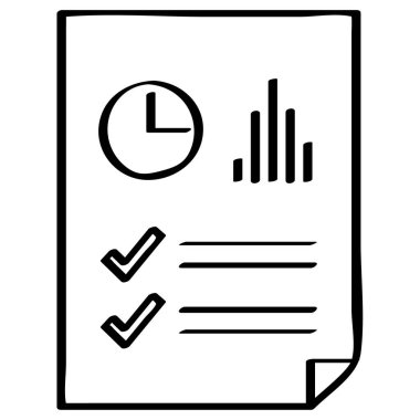 Beyaz arkaplanda izole edilmiş belge simgesi vektörü