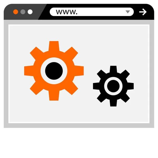 Configuración Engranajes Opciones Trabajo Internet Icono Vector Ilustración — Vector de stock