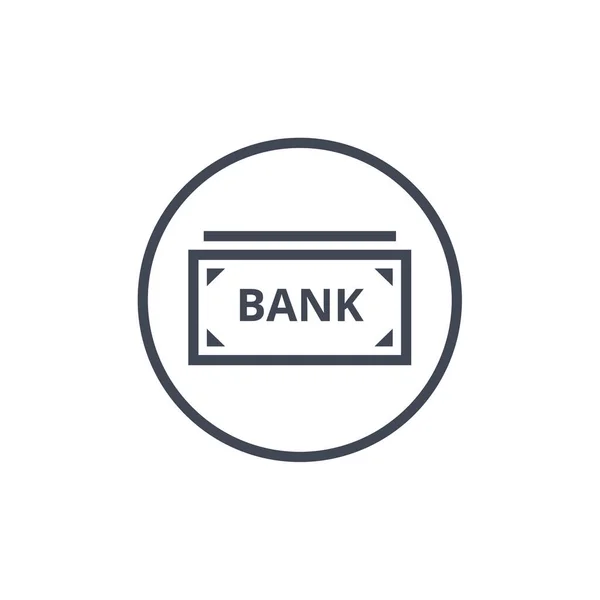 Banco Bancário Ícone Sinal Vetor Linha — Vetor de Stock
