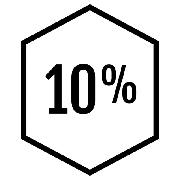 Ten Percent Discount Web Icon Simple Illustration — Stock Vector
