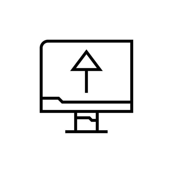 矢印アイコンベクトルイラストデザインのコンピュータモニタ — ストックベクタ