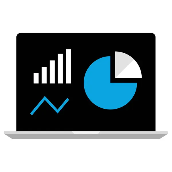 Laptop Met Grafiek Grafiek — Stockvector
