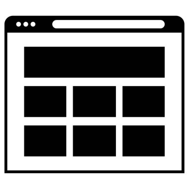 Web tarayıcı geniş çerçeve simgesinin vektör illüstrasyonu