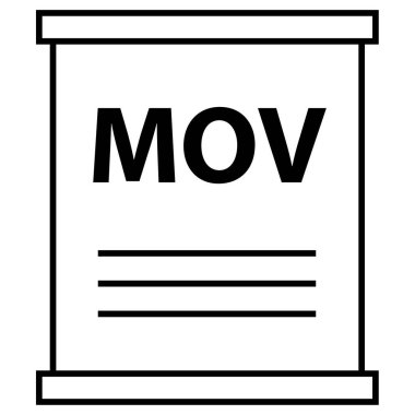 Mov veri dosya simgesinin vektör illüstrasyonu