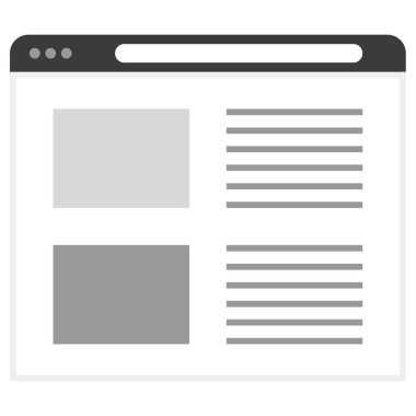 Web sitesi ve uygulama tasarımı, web tasarımı için beyaz arkaplanda izole edilmiş tarayıcı vektör simgesi 