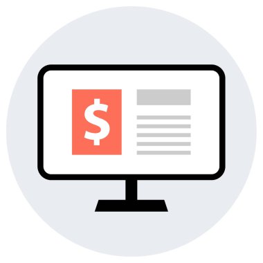 bilgisayar düz vektör simgesi 