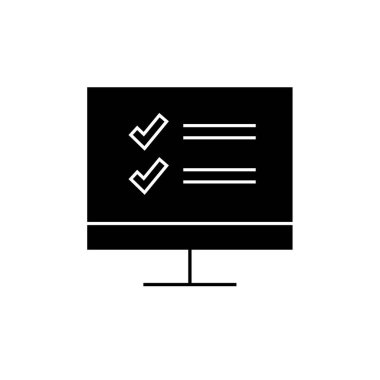 İşaret simgesini işaretle. Web için kontrol listesi vektör sembolünün düz çizimi